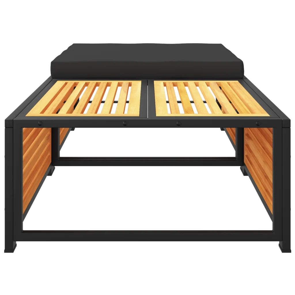 Tavolino da Giardino-Tavolo da Esterno con Sgabello in Legno Massello di Acacia 862575