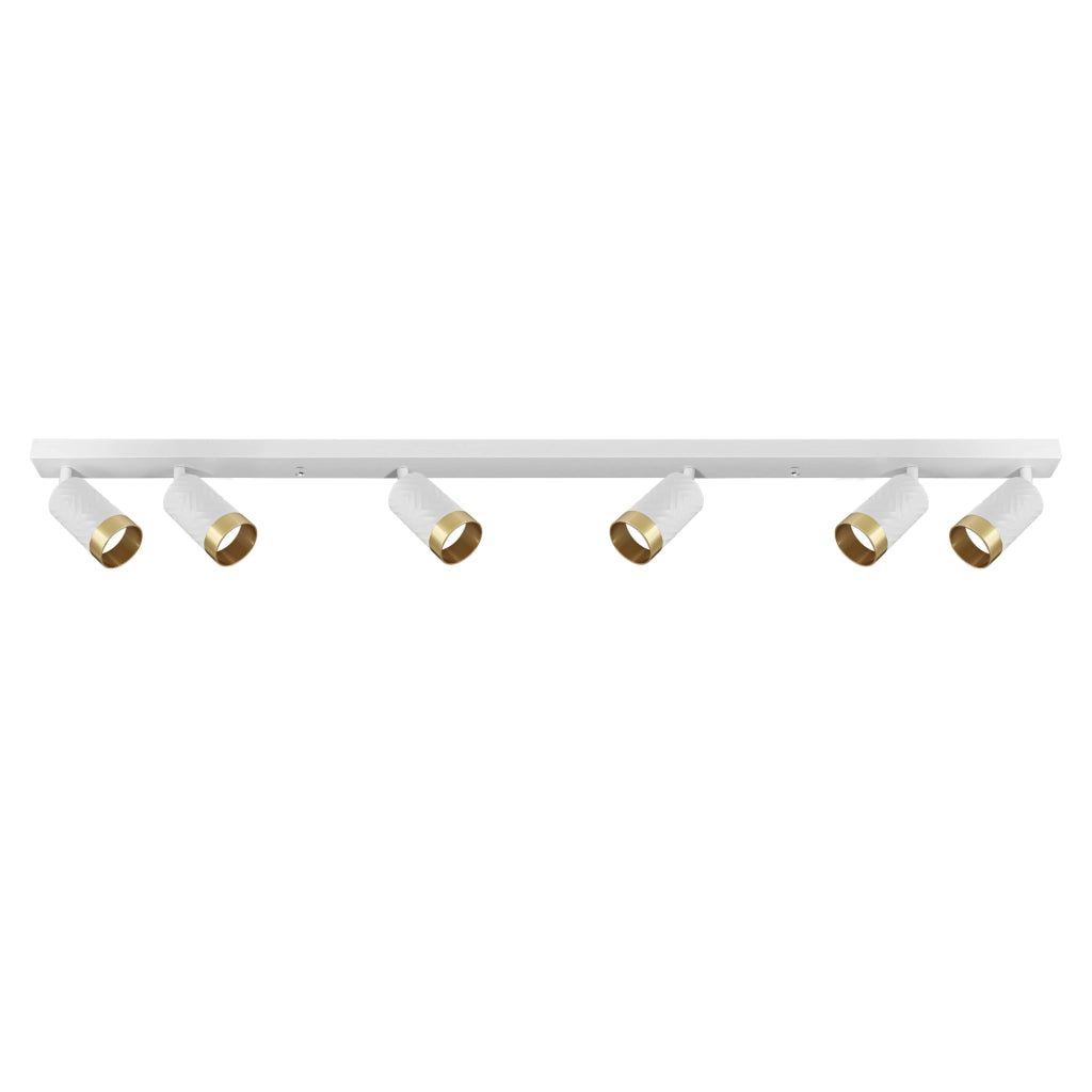Plafoniera/Applique 6 luci bianco oro GU10 Arras Polux