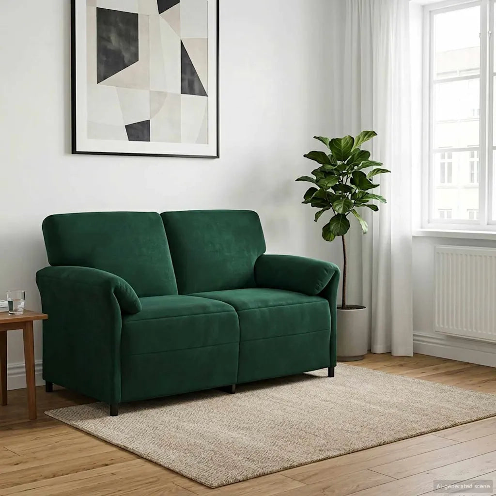 Divano a 2 Posti Verde Scuro 158 x 83 x 95 cm Velluto 42033955
