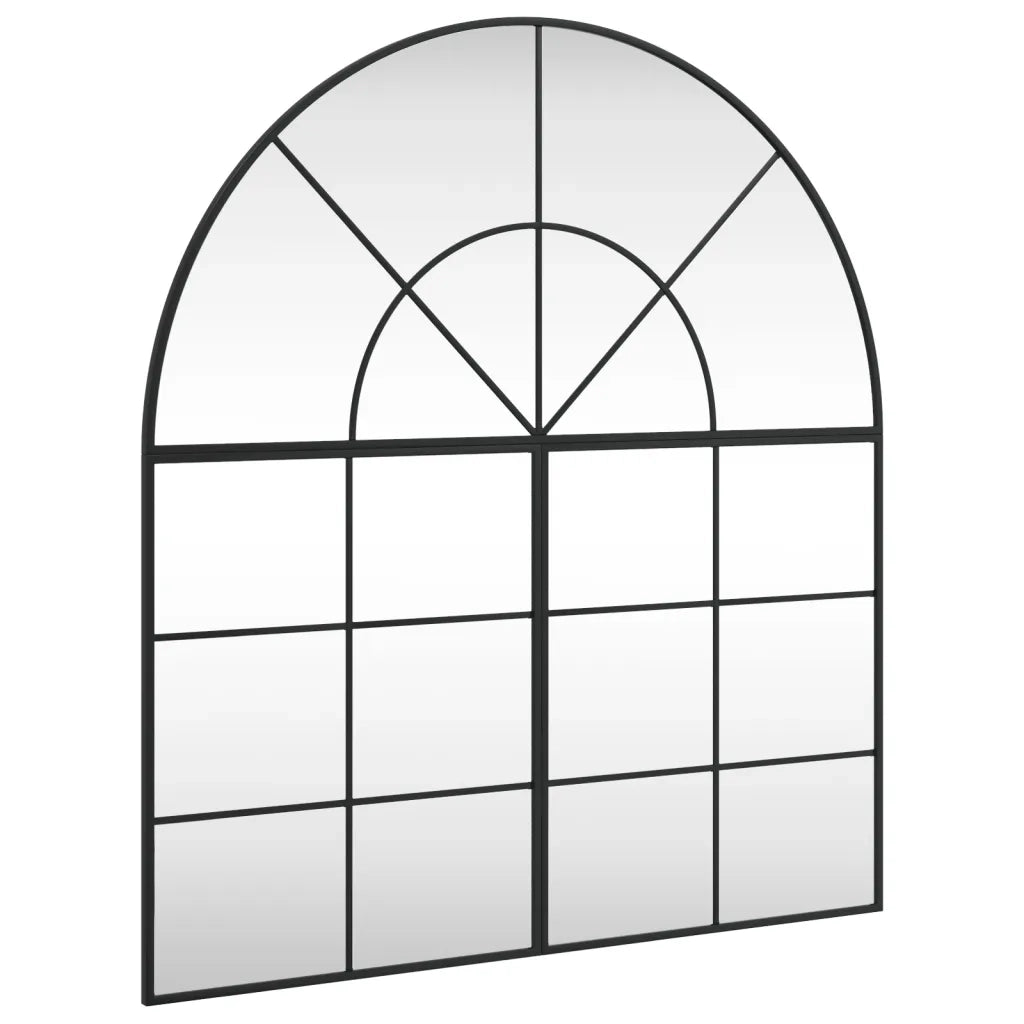 Specchio da Parete Nero 100x110 cm Arco in Ferro 3200612