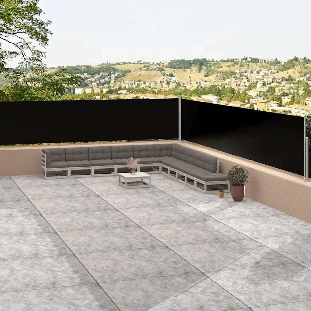 Tenda da Sole | Tenda laterale Retrattile Nera 117x1200 cm