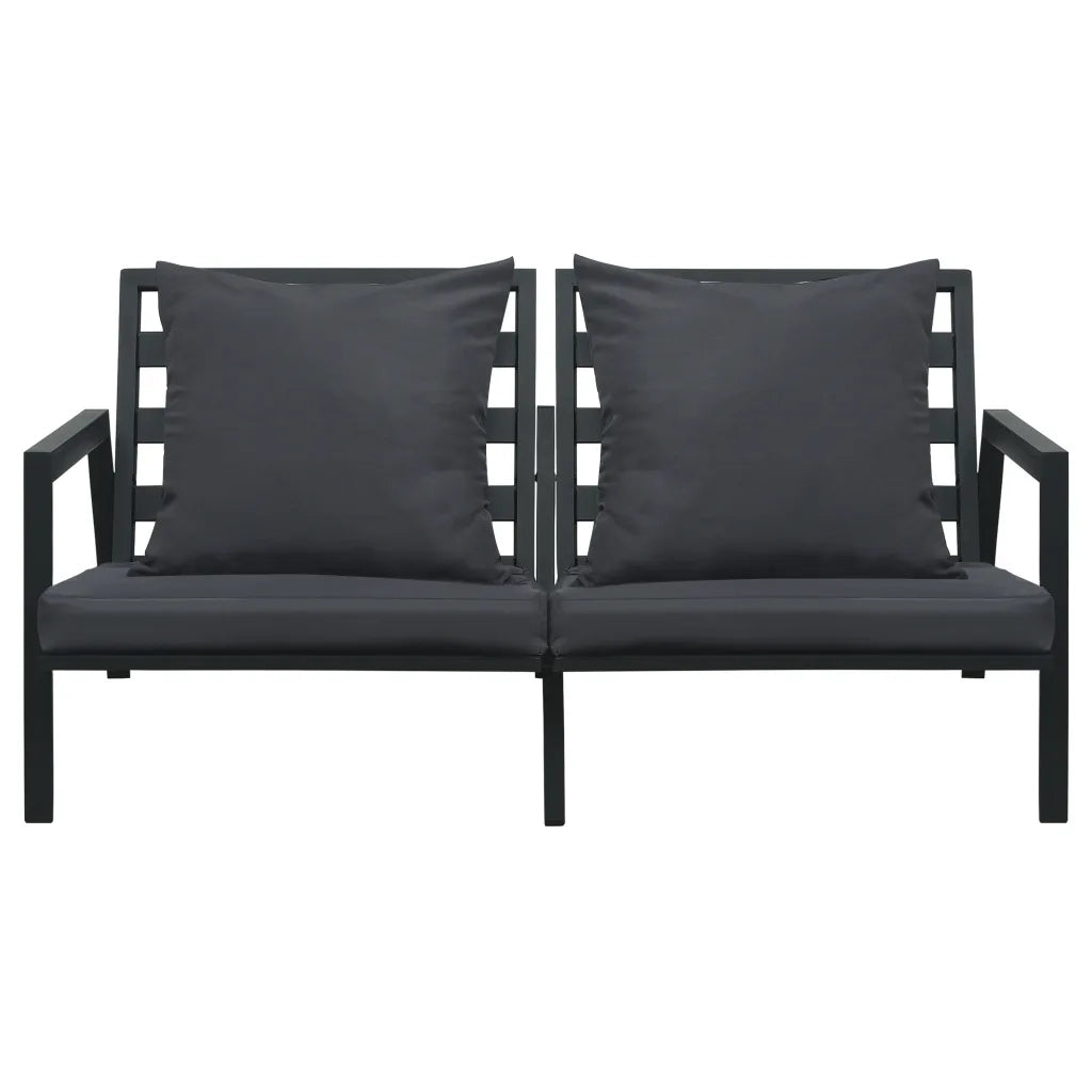 Set Divani da Giardino 5 pz con Cuscini Alluminio Grigio Scuro 47819