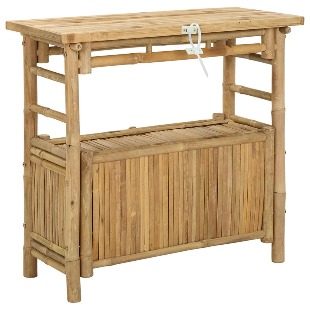Tavolo consolle con lo scaffale Naturale 80 x 35 x 75 cm Bambù