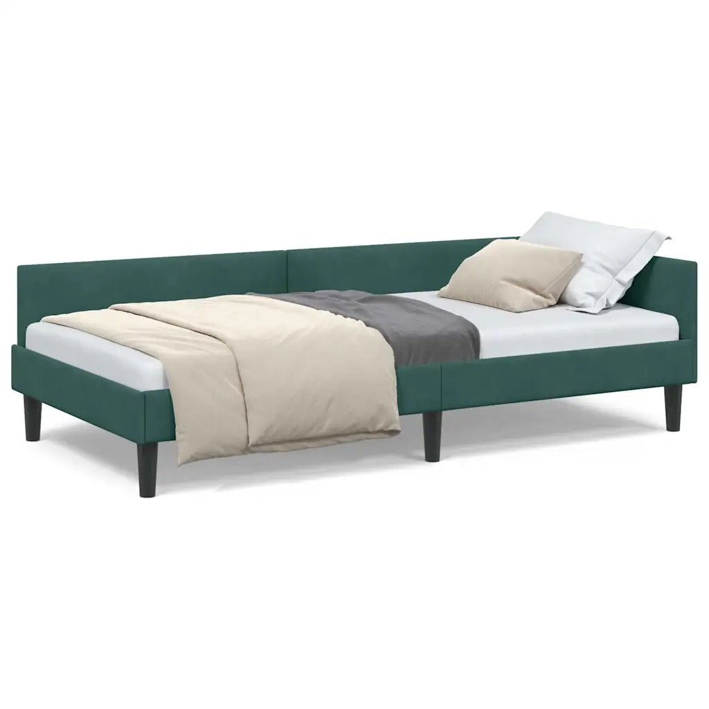 vidaXL Struttura del letto ad angolo Verde scuro 80 x 200 cm