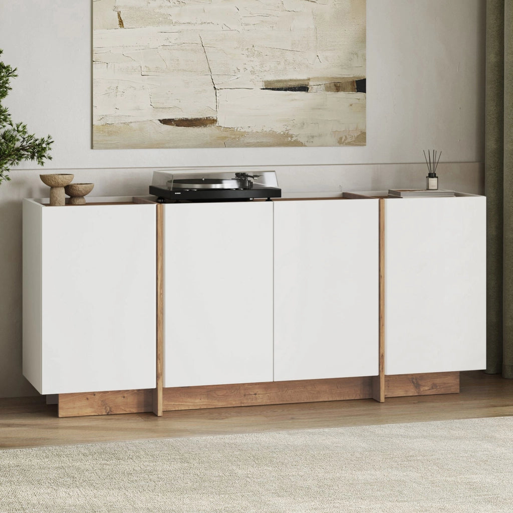 Madia Nolona, Credenza 4 Ripiani, 180x45x80h cm Bianco
