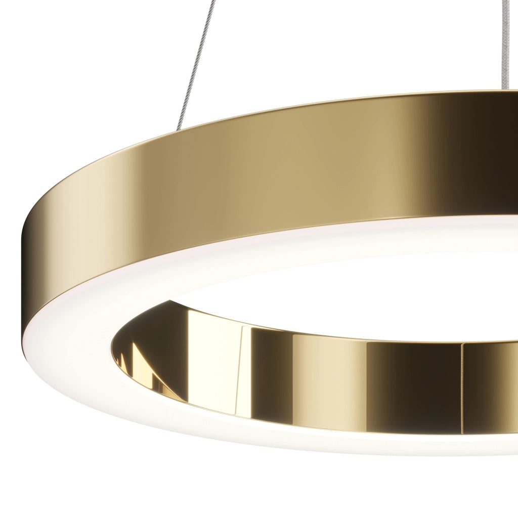 Lampadario A Sospensione Moderno Saturno Acciaio Ottone 1 Luce Led 36W