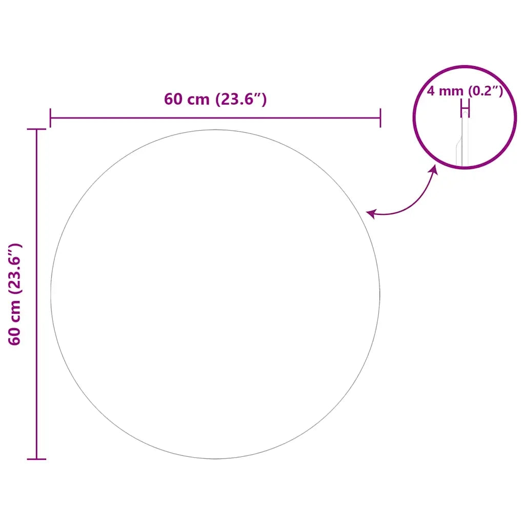 Specchio da parete Rotondo Ø 60 cm vetro temperato 42023015