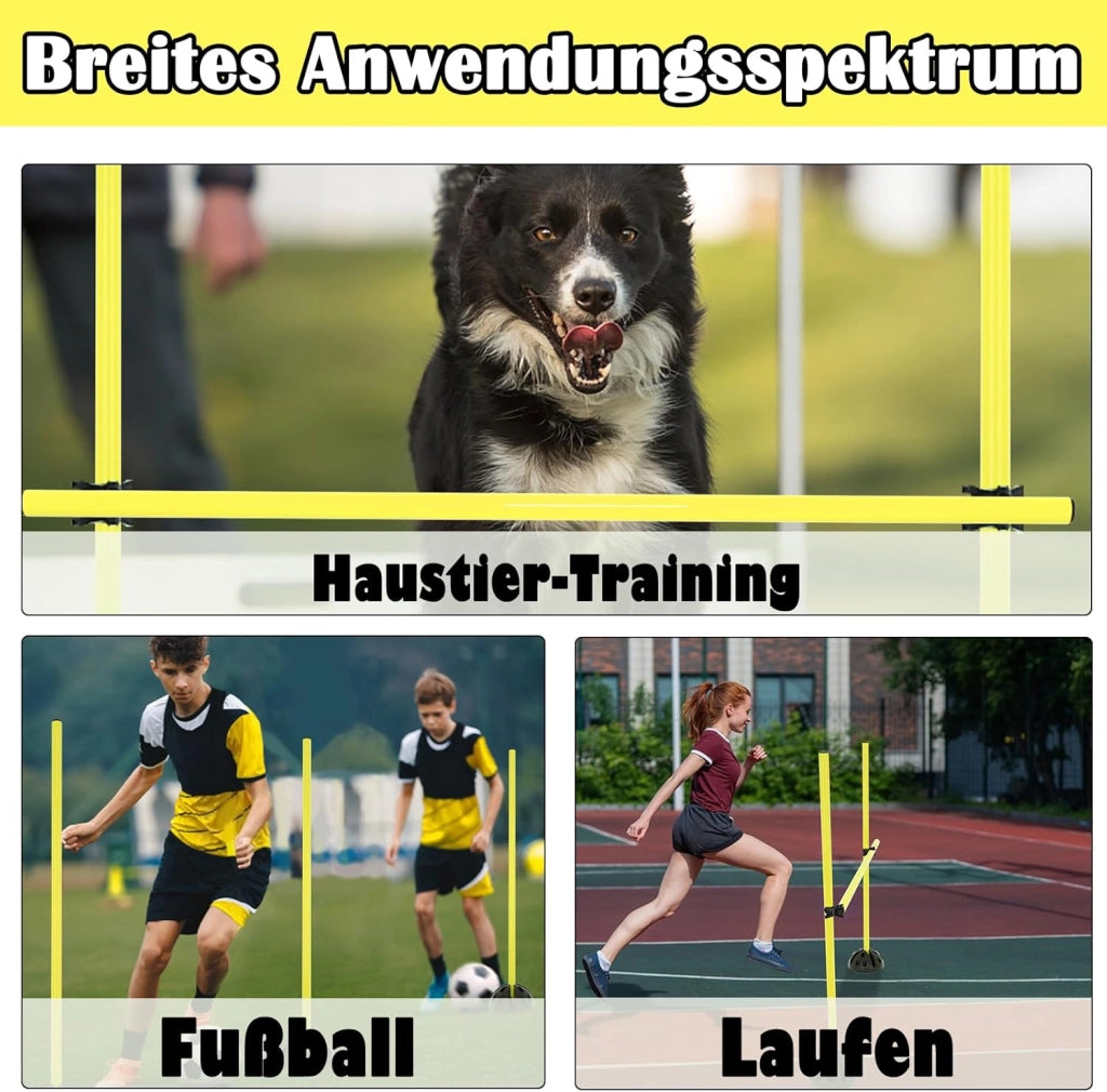 FIVMEN Agility Hostens, set di aste per allenamento per rimbalzo, dribbling e mobilità, aste slalom, hobby horse ostacoli