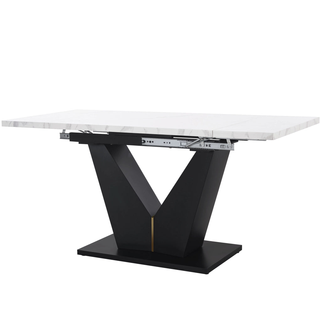 Tavolo da Pranzo Allungabile Salvaspazio ¨C Xylo ¨C Piano Bianco, 99-159x75 cm