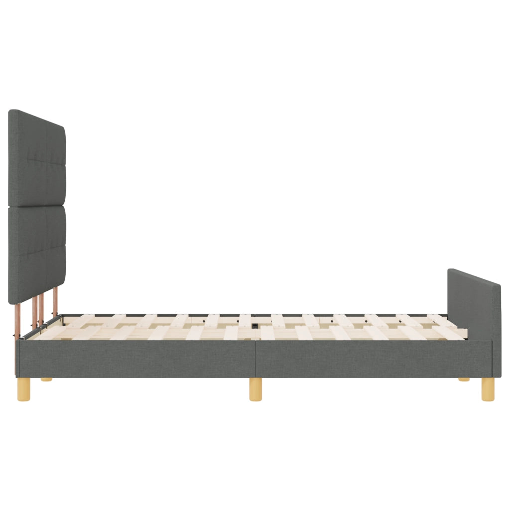 Letto Grigio Scuro 160x200 cm in Tessuto