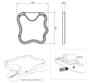 Piatto Doccia da Esterno Giardino in Polietilene HD Arkema Lake Dove Grey