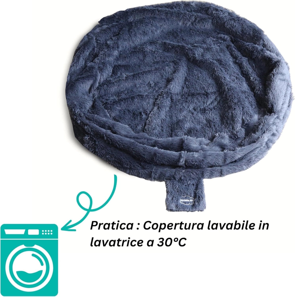 Pouf Poltrona a Sacco Gigante in Pelliccia Sintetica - Ultra Morbido e Confortevole - Fodera Lavabile - Imbottitura in Schiuma, Qualità Premium - Bean Bag XXL (140 cm, Grigio)