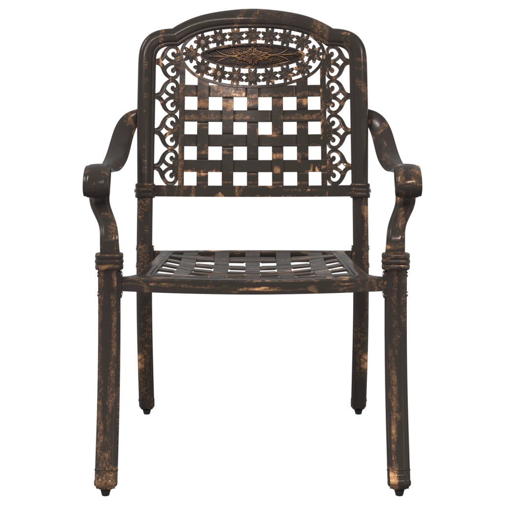 Set da Pranzo da Giardino 5 Pezzi in Alluminio Fuso Bronzo
