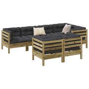 Set Divani da Giardino 7pz con Cuscini Legno Impregnato di Pino 3299499