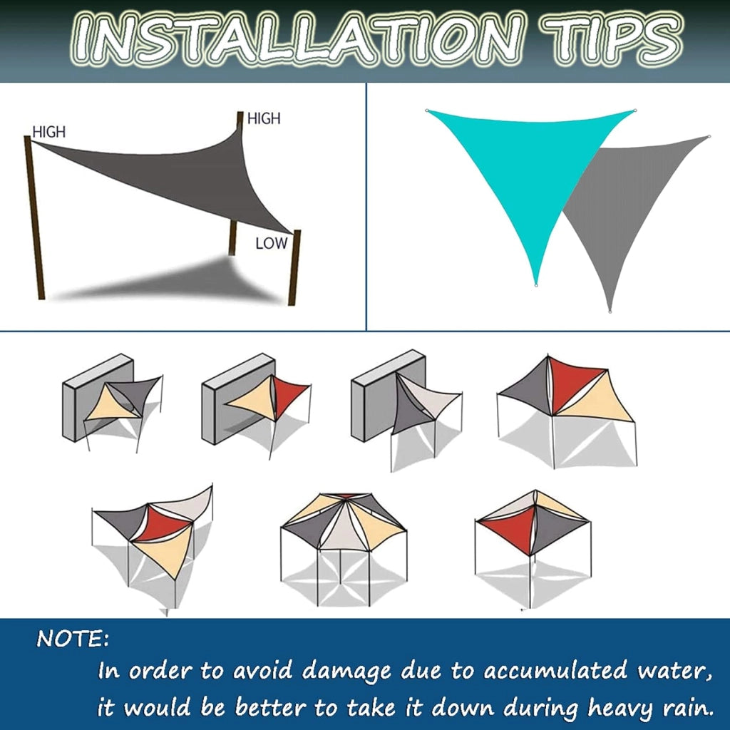 Tenda parasole per esterni, per patio, giardino, cortile e piscina, tessuto impermeabile e protettivo dai raggi UV