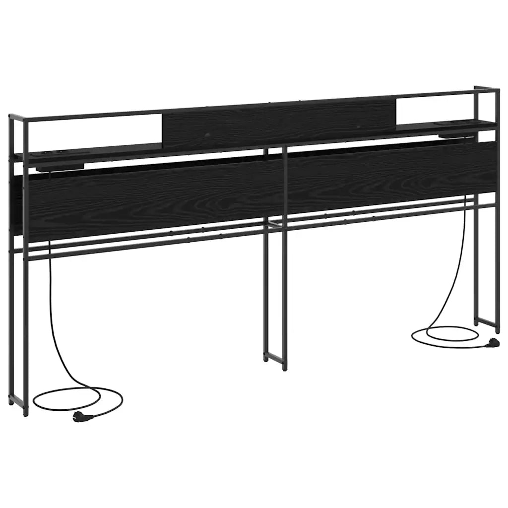 vidaXL Testata contenitore Rovere nero 200 cm Legno multistrato