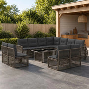 Set Divano da Giardino 12 pz Grigio e Grigio Scuro polyrattan 3436961