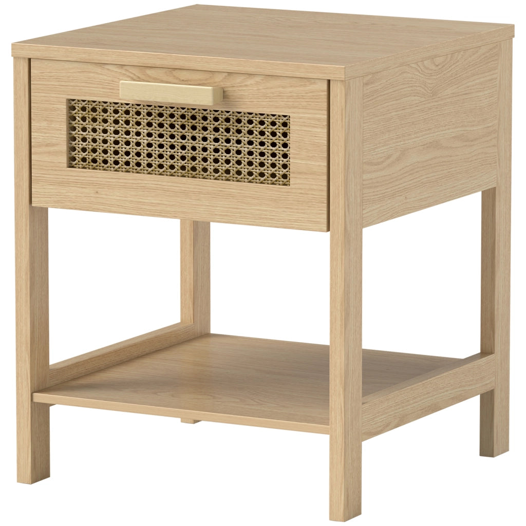 Comodino con cassetto ¨C zephmum ¨C MDF bianco 40x40x48 cm