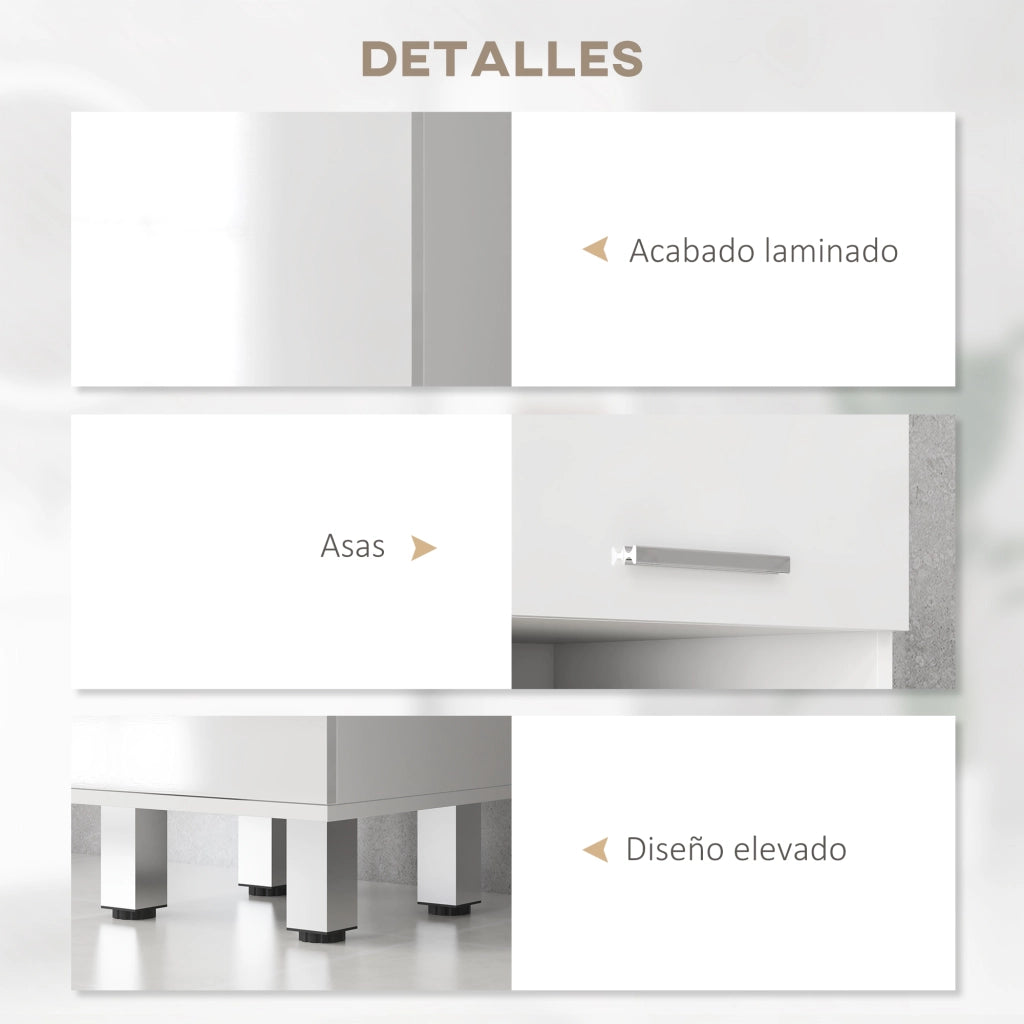 Mobile Bagno Armadietto con Cassetto e Ante ¨C Zephmum ¨C Bianco 30x30x180cm