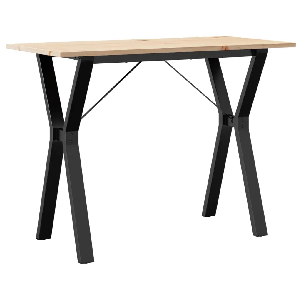 Tavolo da Pranzo Telaio a Y 100x50x75 cm Legno Pino e Acciaio