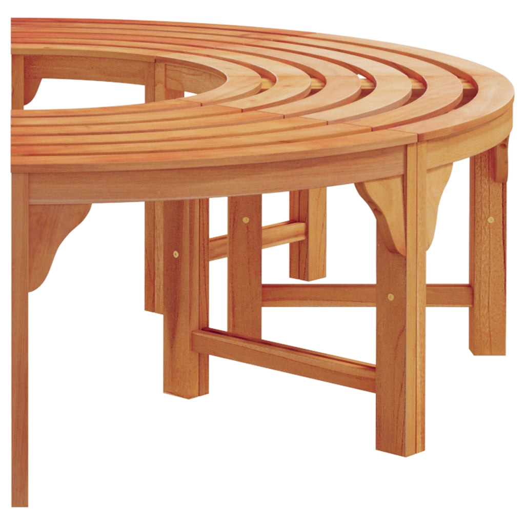 Panchina da Esterno Mezzo Cerchio 160 cm Legno Massello di Eucalipto