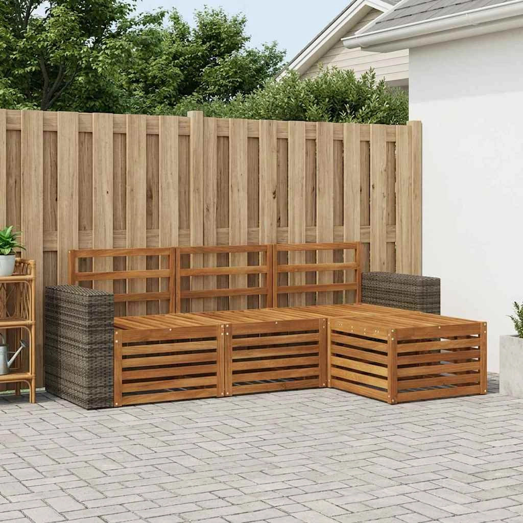 Set di divani da esterno 4 pz Naturale 3384215