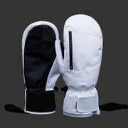 Manopole da sci, unisex, guanti da neve caldi, design a cinque dita, touch screen, impermeabili all'acqua e al vento, adatti per sciare, andare in bicicletta, snowboard, camminare e altre attività all'aperto. (XL - Bianco)