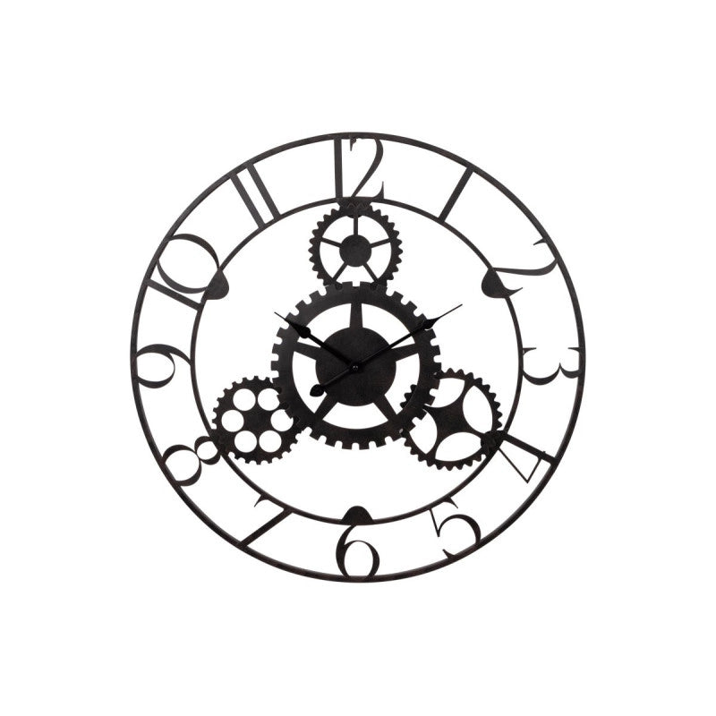 Set di 6 Orologi Da Parete Basel ø60 Cm In Metallo Nero
