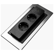 Evoline Backflip presa da tavolo 2x230V caricatore USB tipo C vetro nero
