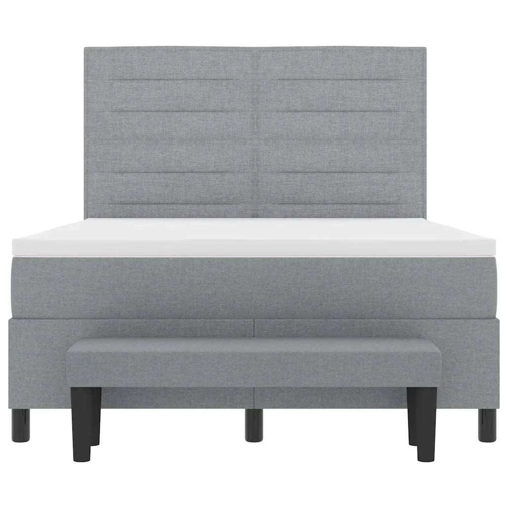 Letto a molle con testiera Grigio chiaro 160 x 200 cm Tessuto 3344002
