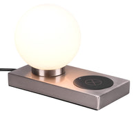 Lampada da Tavolo da Interno Attacco E14 in Metallo Nikel Satinato