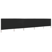 Paravento a 5 Pannelli in Tessuto 600x120 cm Nero 47164