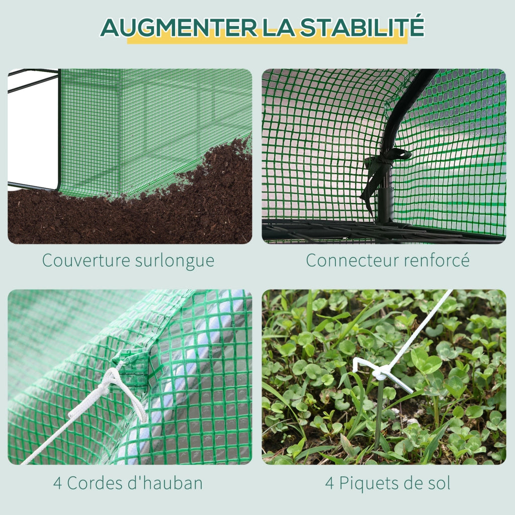 Serra da giardino con ripiani 3 livelli ¨C zephmum ¨C verde 244x180x210 cm