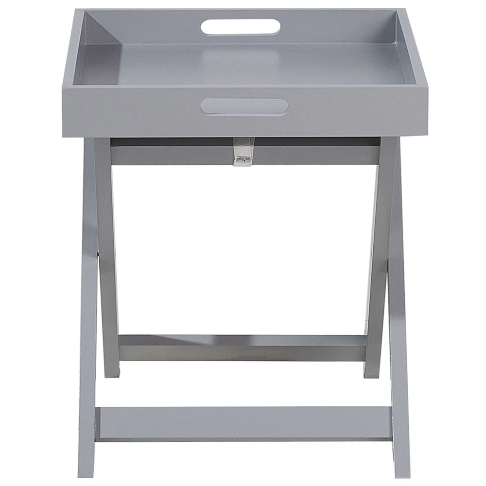 Tavolino da caffè Vassoio rimovibile pieghevole in legno grigio dal design scandinavo