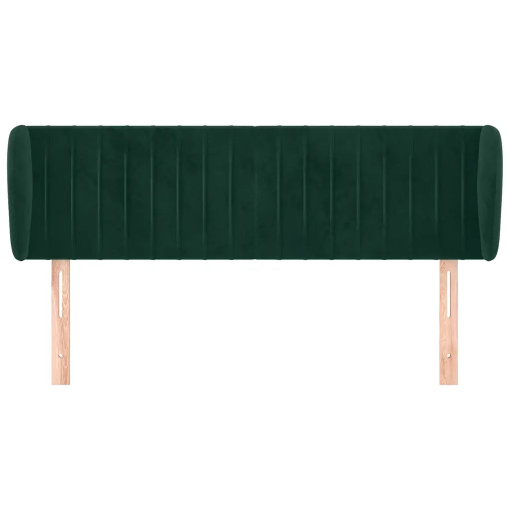 Testiera | Testata ad Orecchio Verde Scuro 147x23x78/88 cm in Velluto