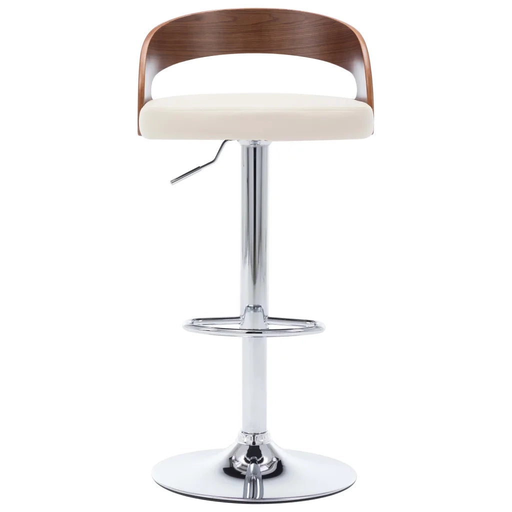 Sgabelli da Bar 2 pz Crema in Similpelle e Legno Curvato 283145