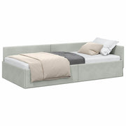 Letto singolo | Letto per adulti | Cornice del letto ad angolo Grigio chiaro 90 cm x 190 cm