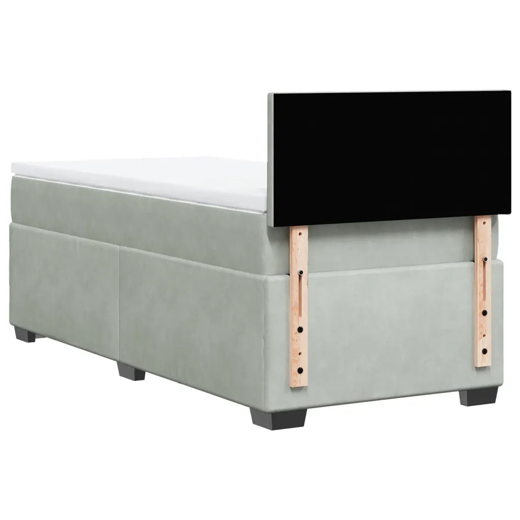 Giroletto a Molle con Materasso Grigio Chiaro 100x200cm Velluto 3288528
