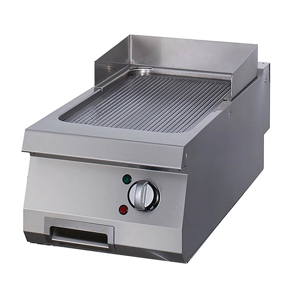 Heavy Duty Piastra - Cromo Scanalato - Unità Singola - Profondità 70cm - Elettrico