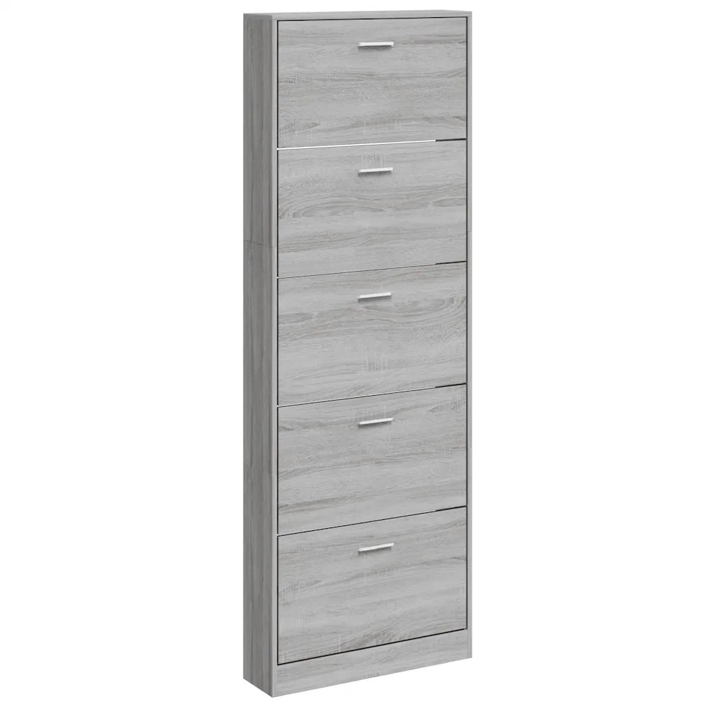 Scarpiera Grigio Sonoma 59x17x169 cm in Legno Multistrato 342516