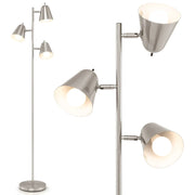 Lampada da terra Tree 25 x 163 cm 3 paralumi regolabili atmosfera accogliente stile moderno metallo argentato 20_0012298