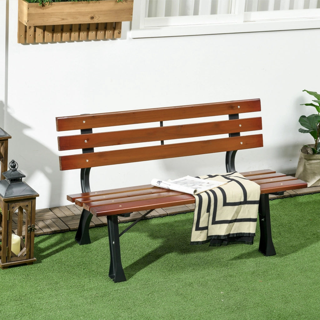 Panchina da giardino 2 posti ¨C zephmum ¨C alluminio e legno, 120x57x70 cm