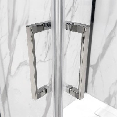 Box doccia 80x90x80 cm con doppio scorrevole trasparente H 200 cm Ted