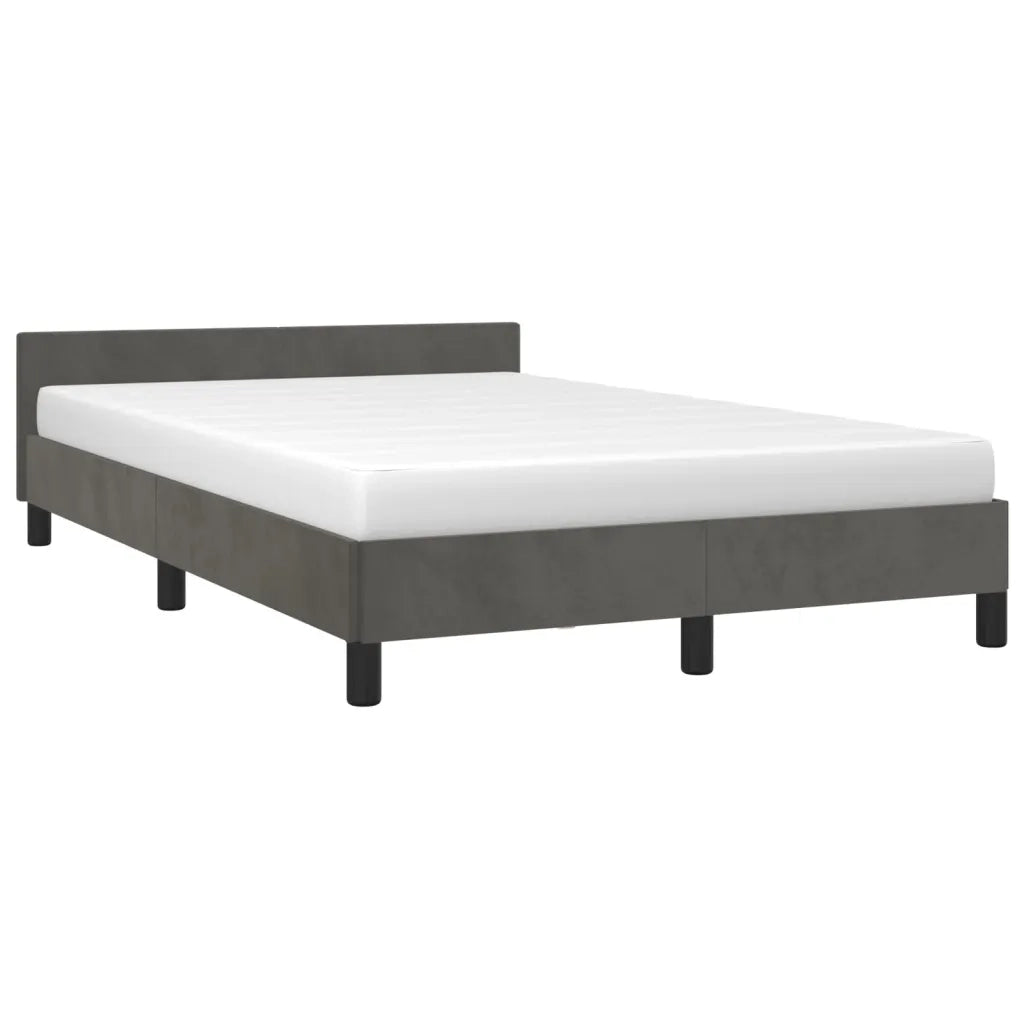 Giroletto senza Materasso Grigio Scuro 120x190 cm Velluto 379548