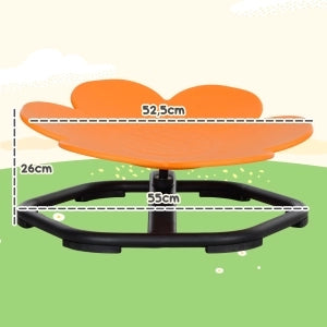 Sedia sensoriale girevole per bambini in plastica arancione, 55 x 55 x 26 cm, portata 50 kg