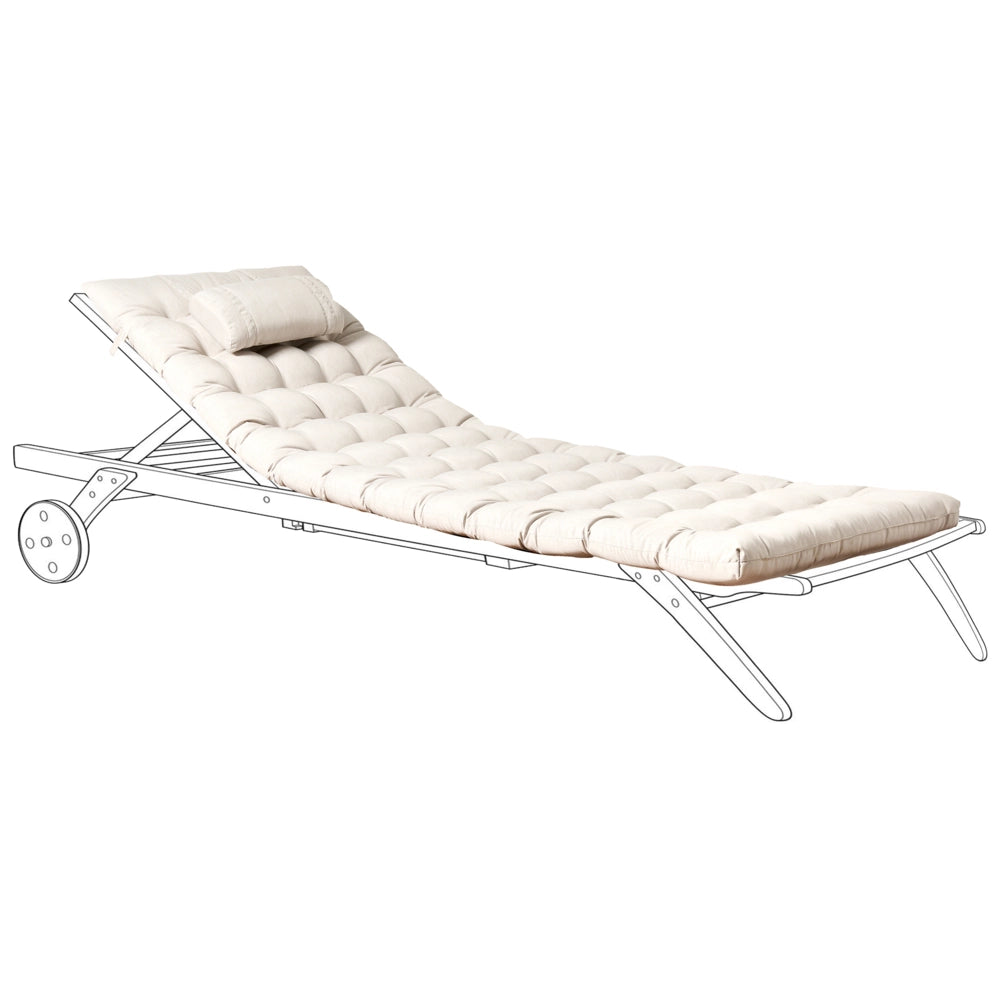 Cuscino per lettino prendisole con poggiatesta per lettino solare Resistente ai raggi UV beige esterno bordo piscina