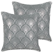 Set di 2 cuscini moderni in cotone grigio con motivo geometrico fatti a mano e sfoderabili 45 x 45 cm con imbottitura stile boho