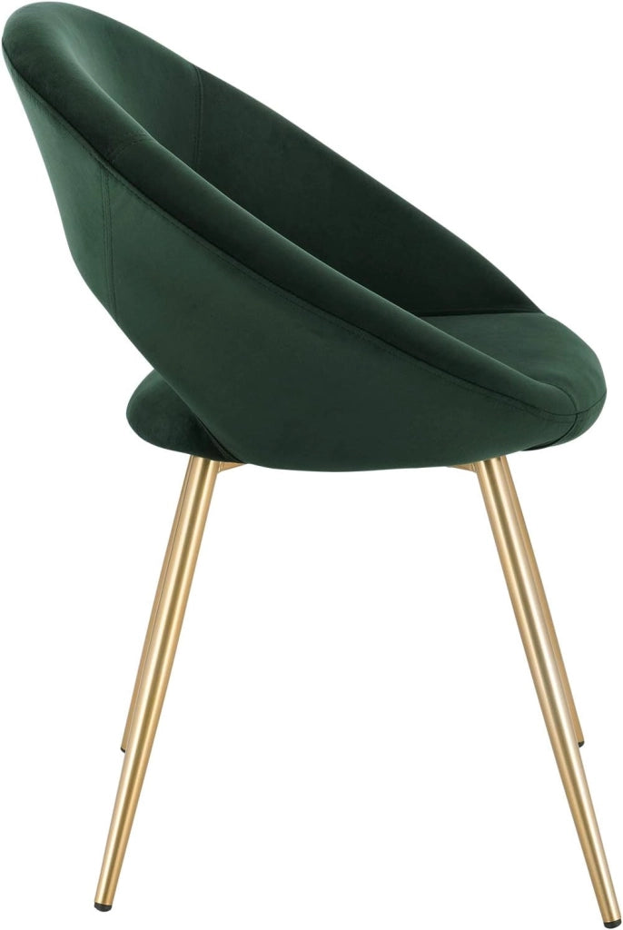Set di 4 Sedie da Pranzo Poltrone in Velluto per Sala da Pranzo Soggiorno Moderna Sedia Con Schienale Braccioli Verde Scuro BH230dgn-4