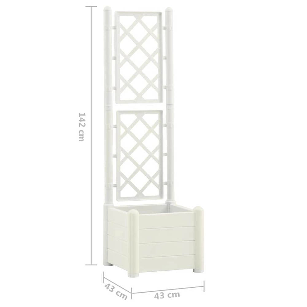 Plant Pot With Trellis 43x43x142 Cm PP White