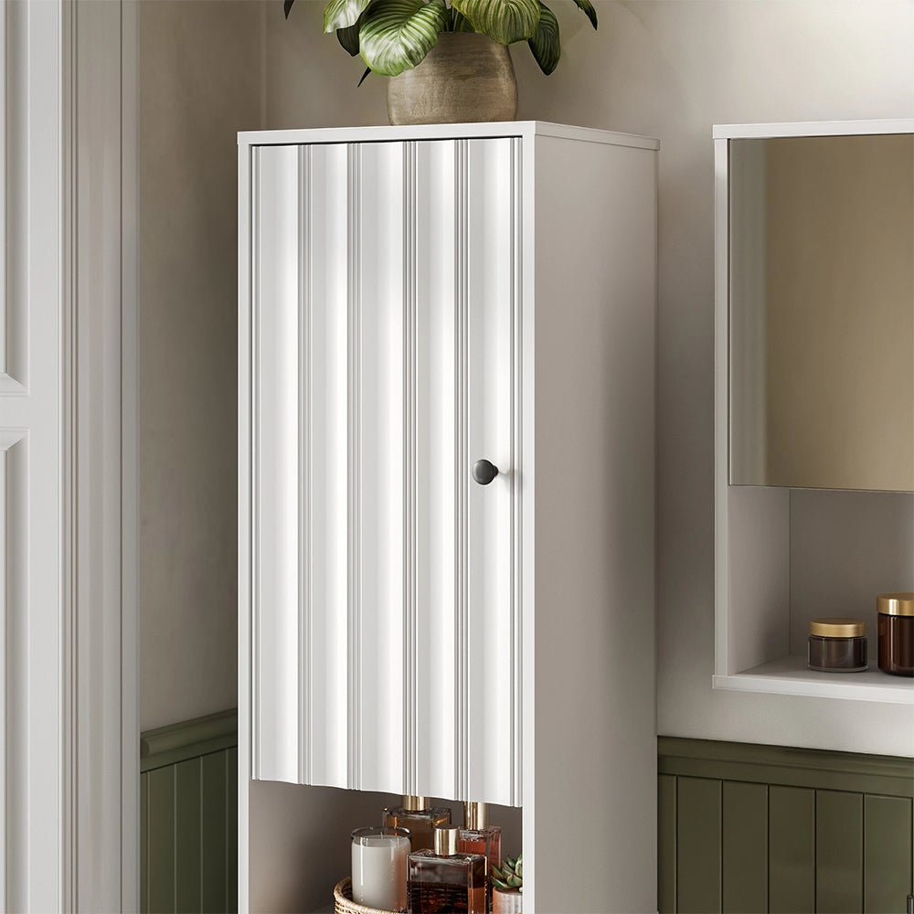 Vicco Armadio per il bagno Ondulazione bianca 40 x 190 cm con 2 porte